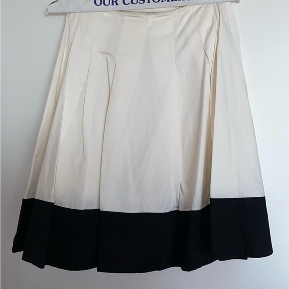 Necessary Objects 🌷pleated skirt off white black hem high waist zipper cotton M - Picture 4 of 6